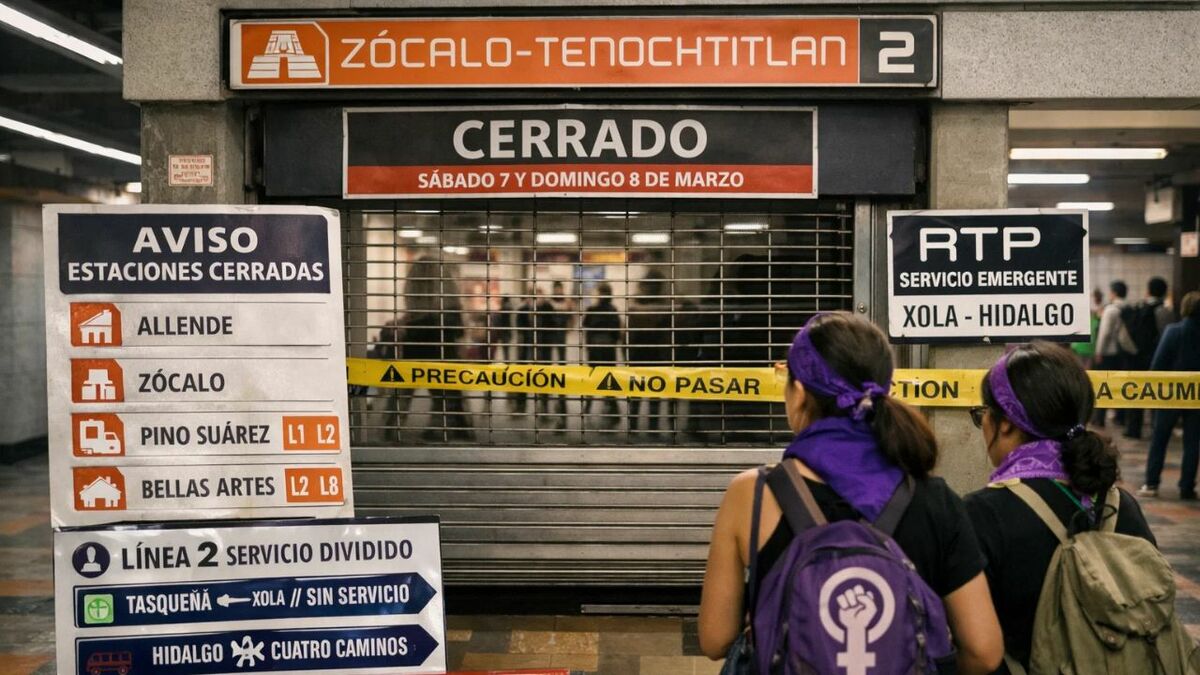 Estaciones cerradas en el Metro por Marcha 8M
