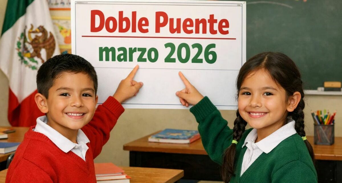 Así será el doble puente de la SEP para marzo 2026 en México: días sin clases confirmados. (Sora IA).