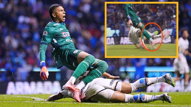 Kevin Mier terminó con una fractura de tibia (Imago7 | captura mediotiempo)