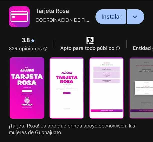 Tarjeta rosa ya tiene app oficial | Foto: Captura de pantalla