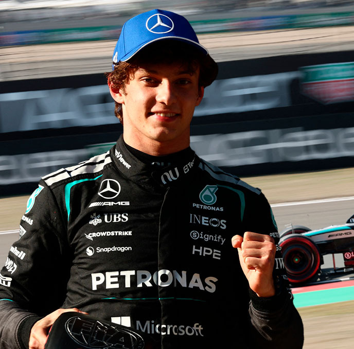 Kimi Antonelli, el piloto más joven en llevarse una pole en F1. (Fotos: Reuters)