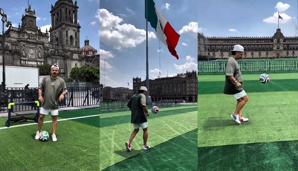 El 'Abogado Pateador' se lució con reto en el Zócalo de la CDMX (@abogadopateador)