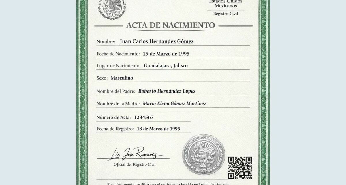 Nuevo requisito para obtener tu acta de nacimiento en línea. Foto: Sora IA