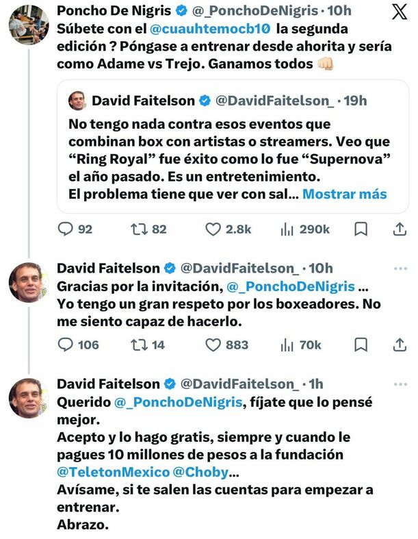 Tweet Poncho y Faitelson