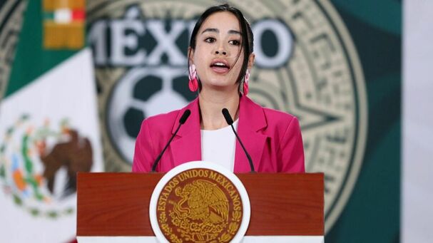 Katia Itzel habló en la Mañanera del Pueblo. (Foto: EFE)
