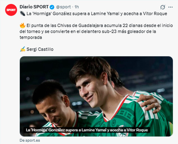 El diario Sport dio a conocer el seguimiento a la Hormiga González.