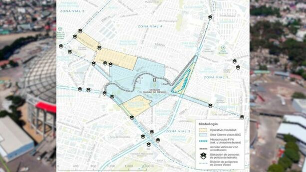 Operativo para el México vs. Portugal en el Estadio Banorte. (Captura).