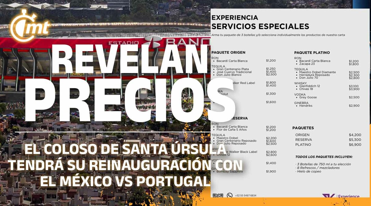 Revelan posibles precios de bebidas y alimentos en el Estadio Banorte