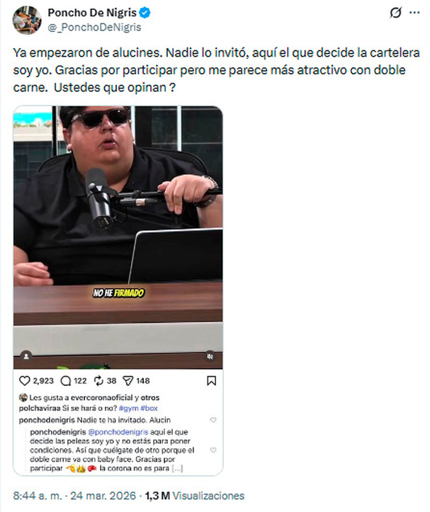 Poncho de Nigris negó haber invitado a Chavira a Ring Royale.