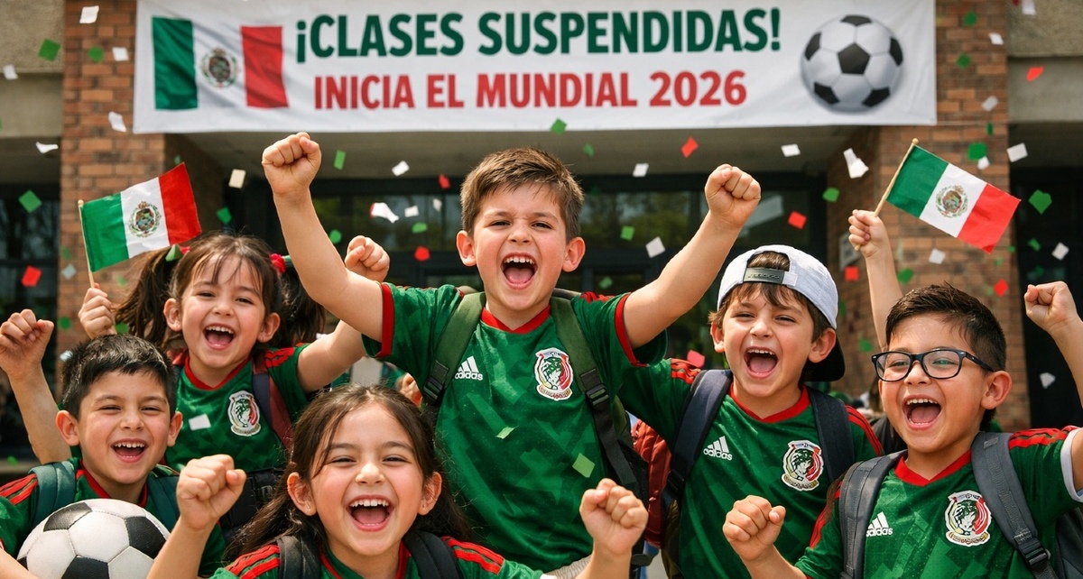 Las clases se suspenderán en todo Jalisco cuando la Selección Mexicana juegue en el Mundial 2026. Foto: Sora IA
