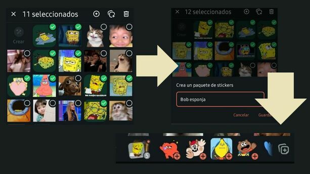Pasos para ordenar stickers de WhatsApp