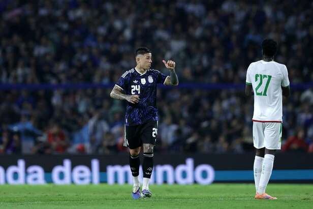 Enzo Fernández hizo la primera anotación para la Albiceleste (Fotografía: EFE)