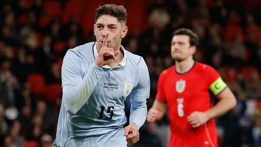Federico Valverde rescató el empate para Uruguay (Reuters)