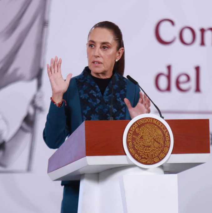 Sheinbaum en la Mañanera de este viernes. (Foto: Juan Carlos Bautista)