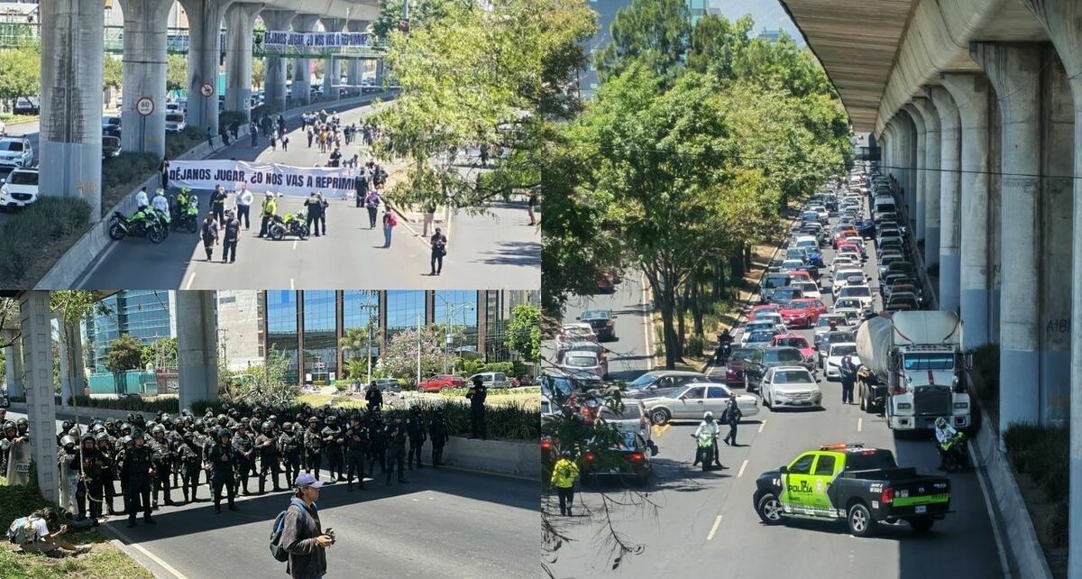 Estudiantes cerraron Periférico Sur (Fotografías: X HalconOnce)