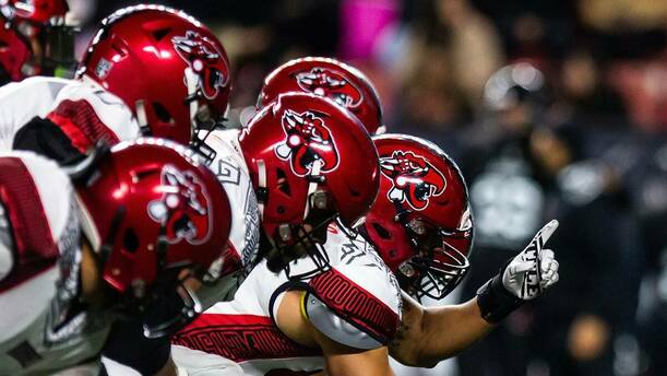 Jugadores de Mexicas en un partido (LFA)