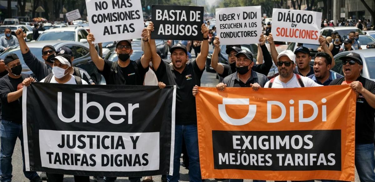 Marcha de conductores de Uber; calles cerradas y últimas noticias HOY 30 de marzo | Foto: IA