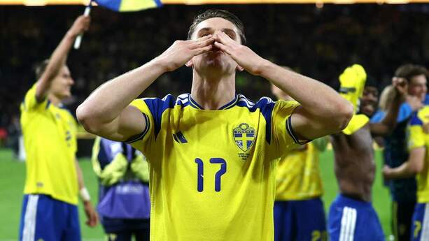 Viktor Gyokeres celebra el pase de Suecia al Mundial (Reuters)