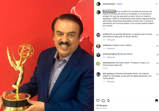 Héctor Huerta publicó un mensaje en redes sociales.