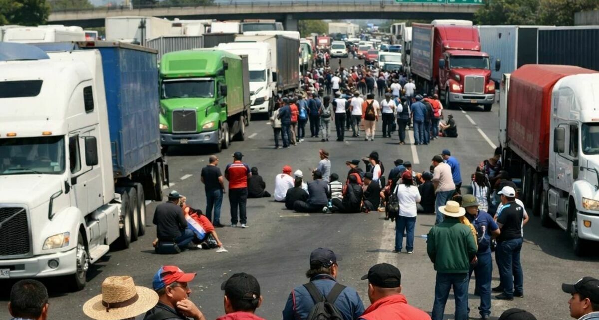 Transportistas anunciaron bloqueo de carreteras (Imagen creada con IA)