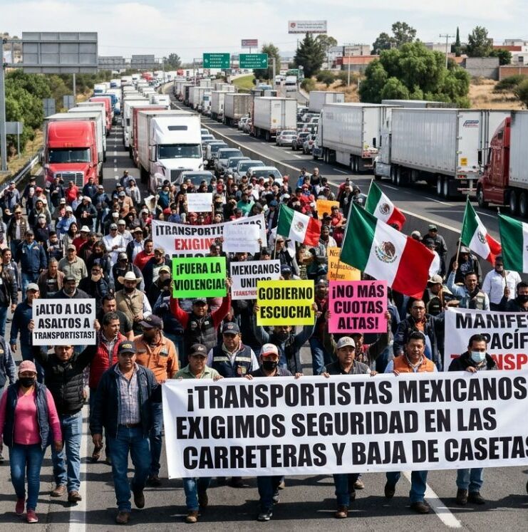 Megabloqueo Transportistas; carreteras cerradas y últimas noticias HOY 6 de abril | Foto: IA