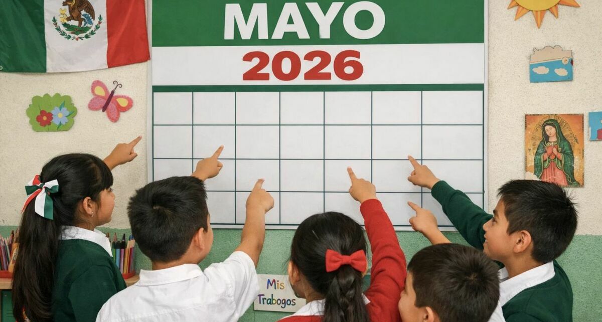 Alumnos podrán disfrutar de tres puentes escolares en mayo 2026. (FOTO): Sora IA.