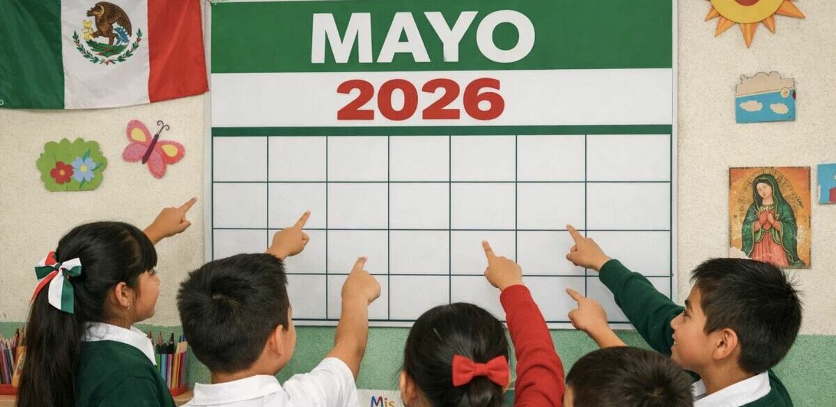 Alumnos podrán disfrutar de tres puentes escolares en mayo 2026. (FOTO): Sora IA.