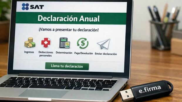 Así puedes presentar la declaración anual ante el SAT en 2026 sin la e.firma. (Sora IA).