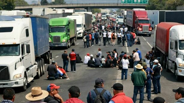 Transportistas anunciaron bloqueo de carreteras (Imagen creada con IA)
