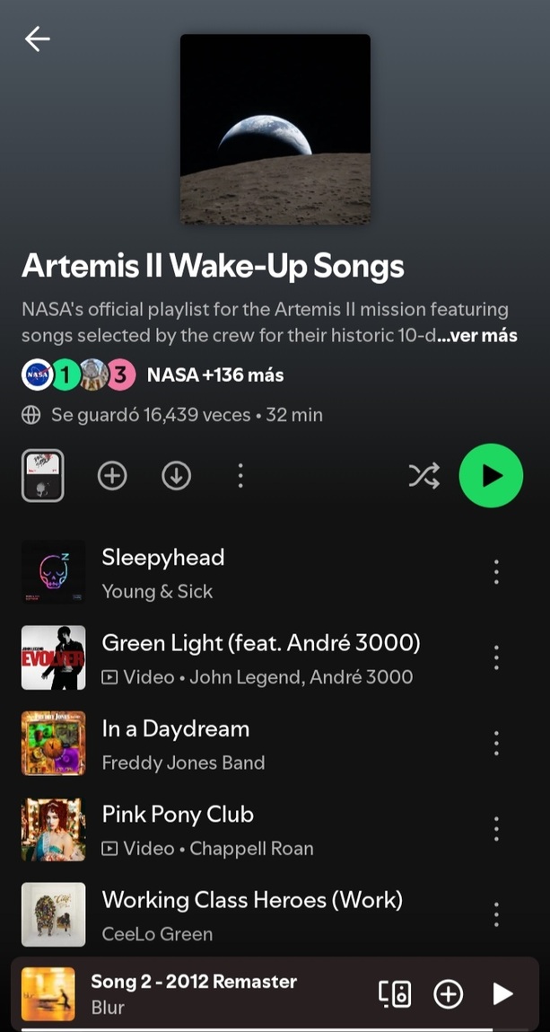 'Artemis II Wake-Up Songs' | Foto: Captura de pantalla