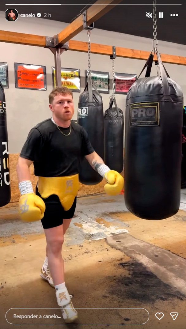 Canelo Álvarez volvió al gimnasio. (Captura)