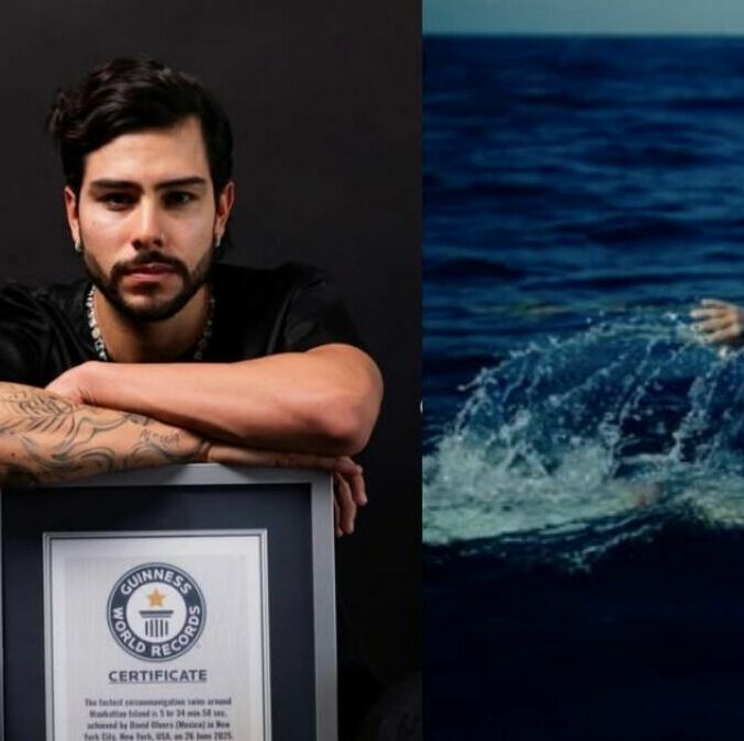 Olvera logró la hazaña de cruzar de Cozumel a Cancún. (Foto: Instagram de David Olvera: @thefreezewiz)