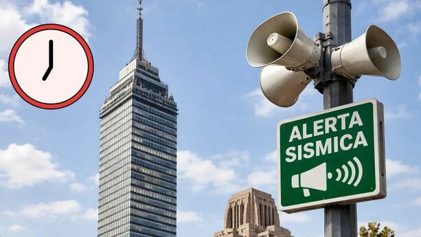 Este es el horario en que sonará la alerta sísmica por el Primer Simulacro 2026 en CDMX y Edomex. (Sora IA).