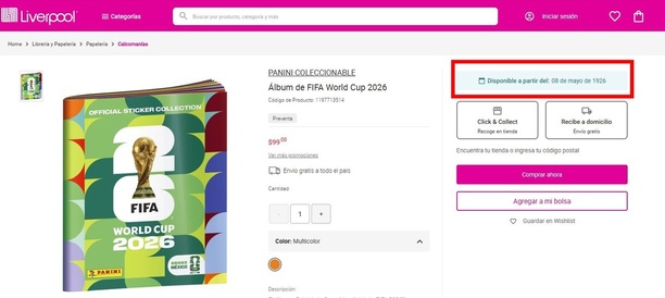 Liverpool lanzó preventa del álbum del Mundial 2026 (liverpool.com.mx)