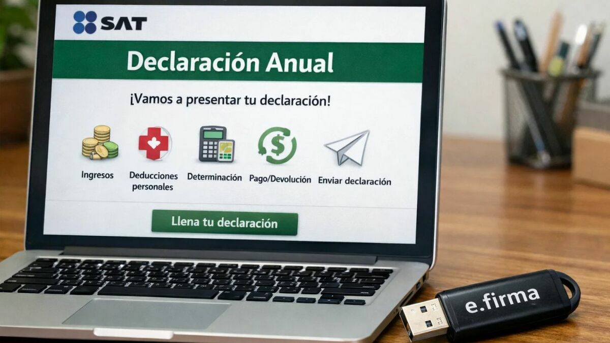 Así puedes presentar la declaración anual ante el SAT en 2026 sin la e.firma. (Sora IA).
