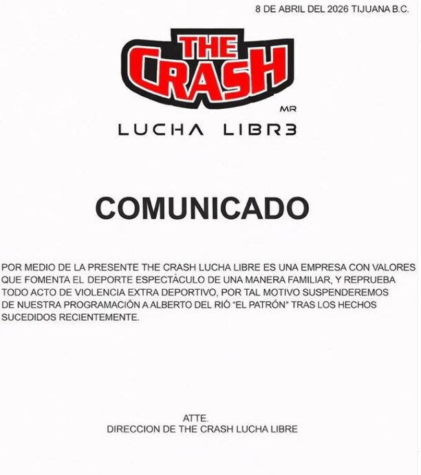The Crash suspendió a Alberto del Rio tras ser detenido (Instagram @thecrashluchalibre)