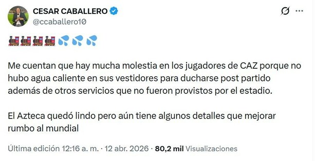 Información que publicó César Caballero (X @ccaballero10)