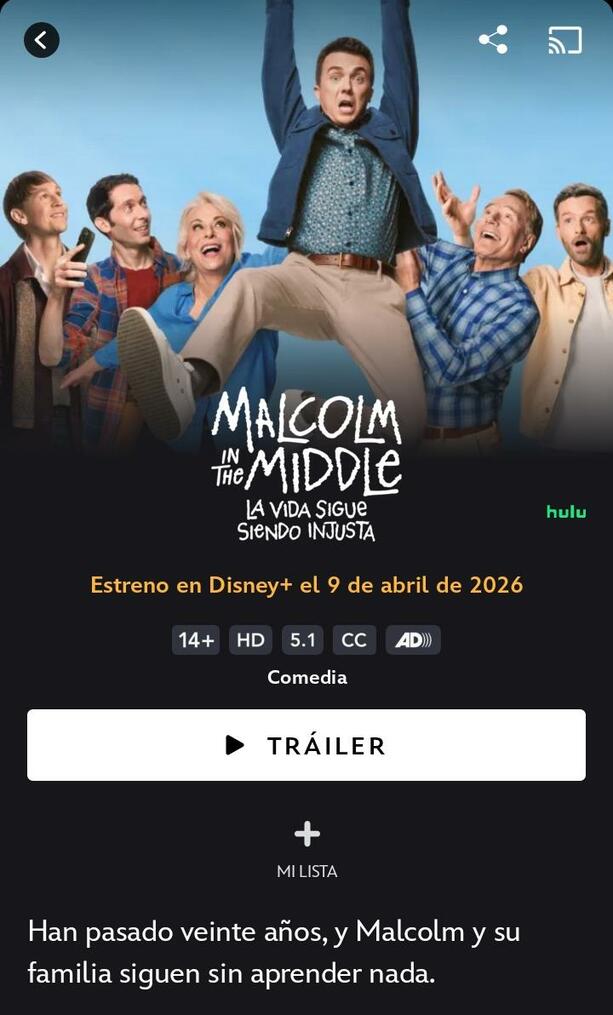 Malcolm el de en medio en Disney Plus | Foto: Captura de pantalla