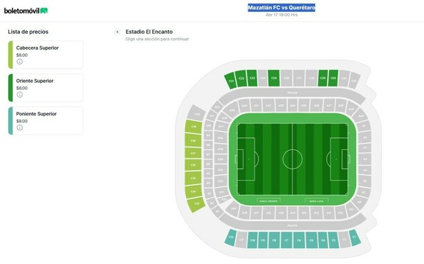 Los boletos para el Mazatlán vs Querétaro cuestan solo 8 pesos (boletomovil.com)
