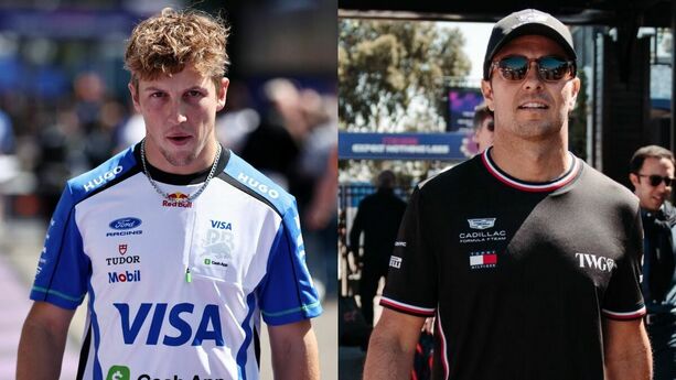 Liam Lawson y Sergio Pérez revivieron rivalidad (Reuters/@SChecoPerez)