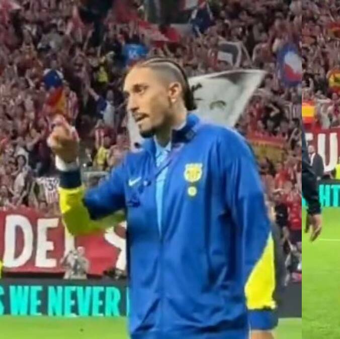 Raphinha se enganchó con aficionados del Atlético de Madrid / Captura de pantalla