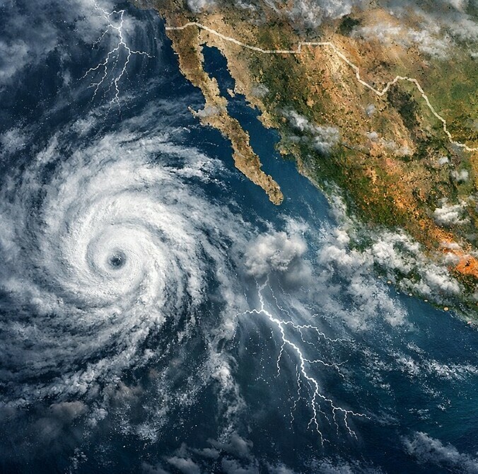 El fenómeno meteorológico, El Niño, traerá fuertes e intensas lluvias al sureste del país. Foto: Sora AI