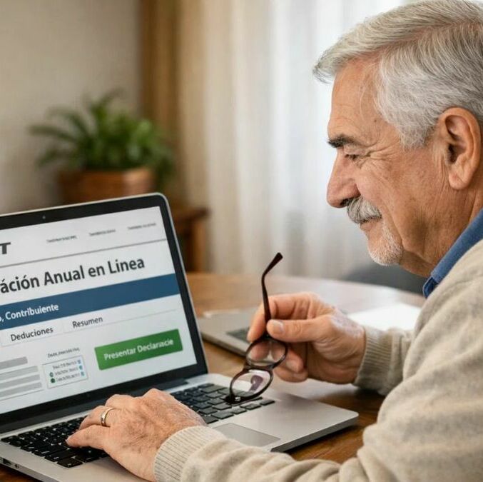 Pensionados sí pueden presentar declaración anual ante el SAT en 2026 bajo estos escenarios. (Sora IA).