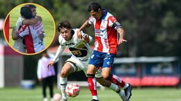 En la foto pequeña: Julio César "Cata" Domínguez y su hijo (Captura de X: @pbenaventeg) | En la fotografía grande: Julio César Domínguez ante Stanley 