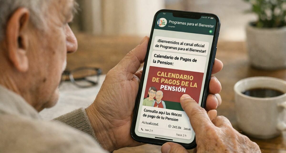 Los beneficiarios pueden consultar calendario de pagos de la Pensión Bienestar en WhatsApp. Foto: Sora IA