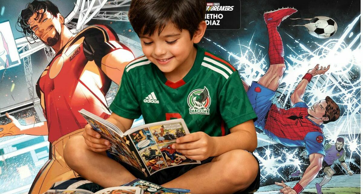 Marvel convierte a sus superhéroes en futbolistas rumbo al Mundial 2026 | Foto: @marvelcomics y SORA IA
