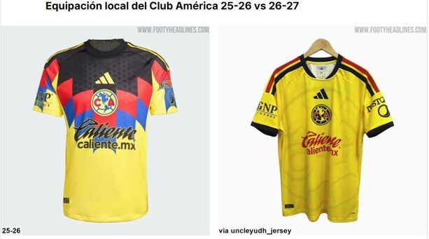 Comparación de playeras del América (footyheadlines.com)