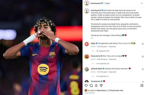 Mensaje de Lamine Yamal (Instagram @lamineyamal)