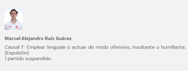 Marcel Ruiz fue suspendido por la Comisión Disciplinaria (Imagen: captura de pantalla)