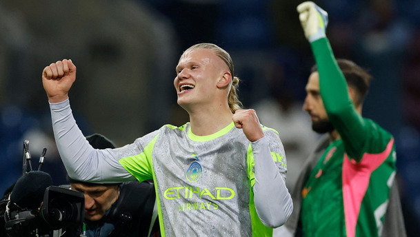 Haaland encaminó el triunfo del Manchester City. (Foto: Reuters)